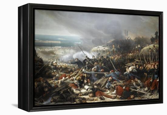 Episode du siège de Sébastopol pendant la guerre de Crimée en 1855, gorge de Malakoff-Adolphe Yvon-Framed Premier Image Canvas