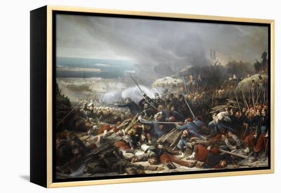 Episode du siège de Sébastopol pendant la guerre de Crimée en 1855, gorge de Malakoff-Adolphe Yvon-Framed Premier Image Canvas