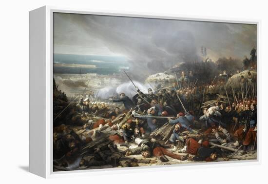 Episode du siège de Sébastopol pendant la guerre de Crimée en 1855, gorge de Malakoff-Adolphe Yvon-Framed Premier Image Canvas