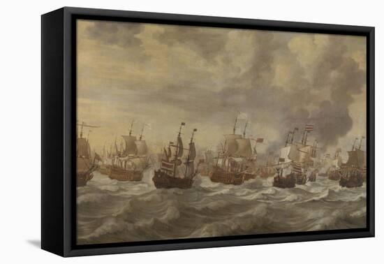 Episode from the Four Days' Naval Battle of June 1666-Willem Van De, The Younger Velde-Framed Premier Image Canvas