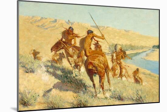 Episode of the Buffalo Gun (The Visitation of the Buffalo Gun: a Buffalo Episode) 1909-Frederic Remington-Mounted Giclee Print