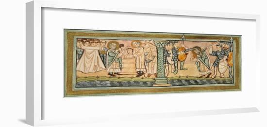 Episodes from the Life of Saint Boniface, Miniature from Liber Sacramentorum-null-Framed Giclee Print