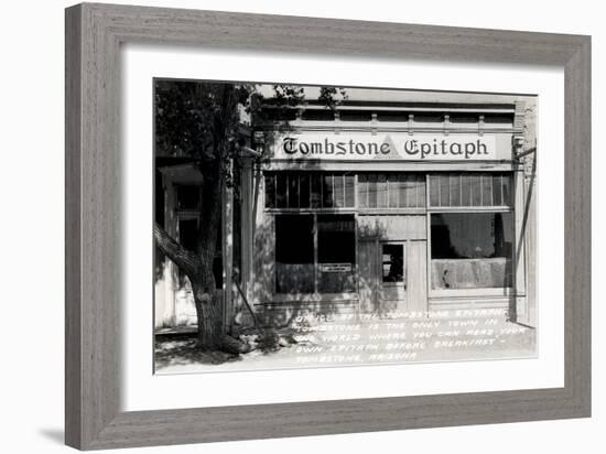 Epitaph Newspaper Office, Tombstone, Arizona-null-Framed Art Print