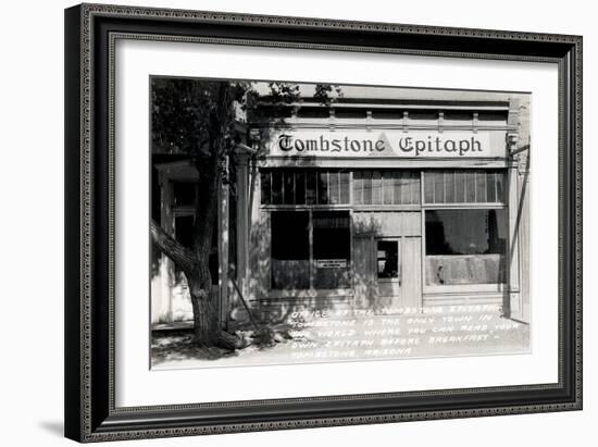 Epitaph Newspaper Office, Tombstone, Arizona-null-Framed Art Print