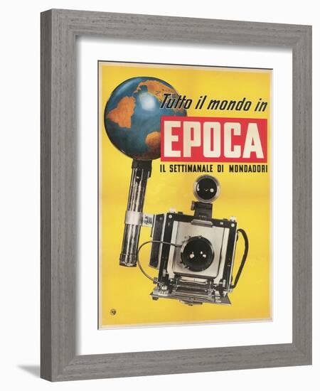 Epoca, Camera and Globe-null-Framed Art Print