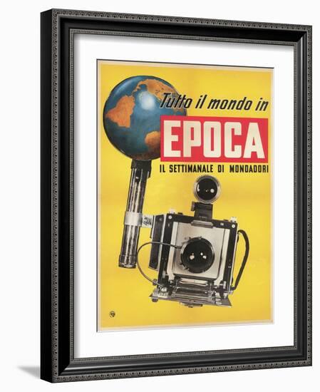 Epoca, Camera and Globe-null-Framed Art Print