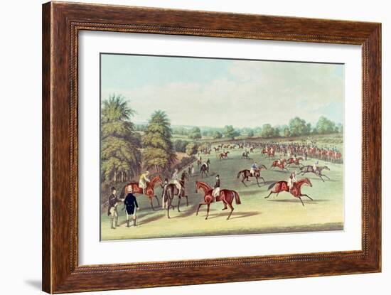 Epsom: Preparing to Start, 1830-James Pollard-Framed Giclee Print