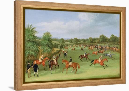 Epsom Races: Preparing to Start-James Pollard-Framed Premier Image Canvas