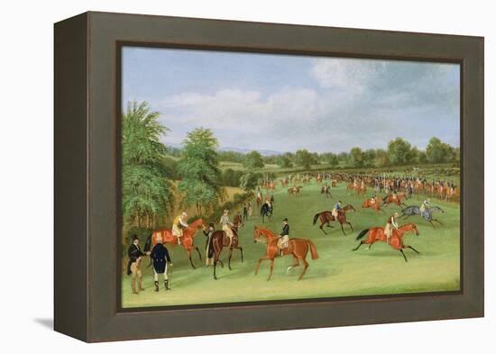 Epsom Races: Preparing to Start-James Pollard-Framed Premier Image Canvas