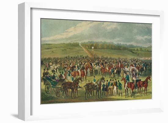 'Epsom Races - The Betting Post', 1836, (1929)-Charles Hunt-Framed Giclee Print