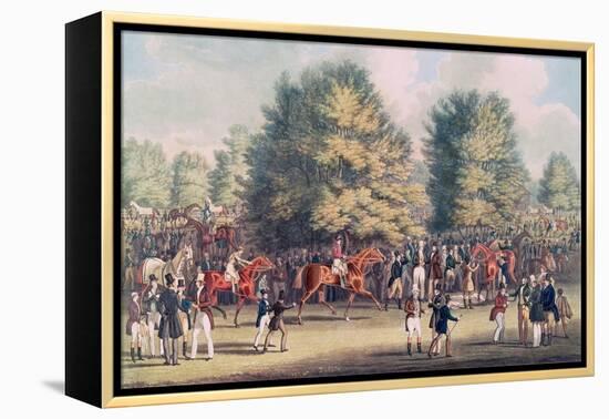 Epsom, Saddling in the Warren-James Pollard-Framed Premier Image Canvas