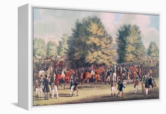 Epsom, Saddling in the Warren-James Pollard-Framed Premier Image Canvas