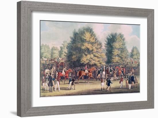 Epsom, Saddling in the Warren-James Pollard-Framed Giclee Print