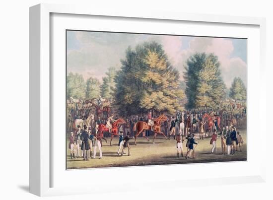 Epsom, Saddling in the Warren-James Pollard-Framed Giclee Print