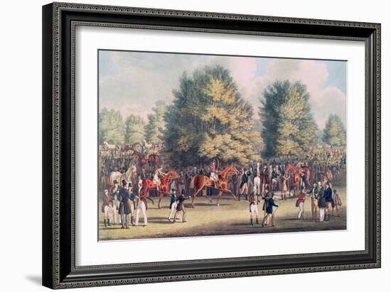 Epsom, Saddling in the Warren-James Pollard-Framed Giclee Print