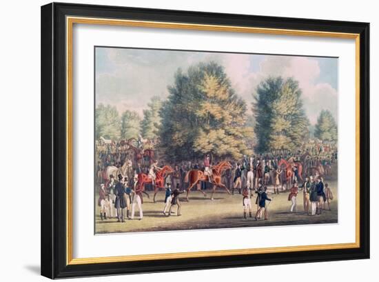 Epsom, Saddling in the Warren-James Pollard-Framed Giclee Print