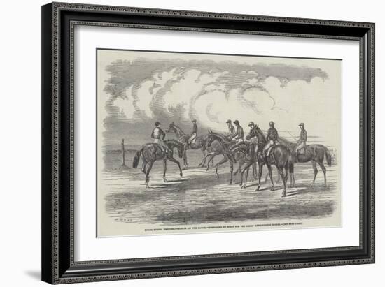 Epsom Spring Meeting, Sketch on the Downs, Preparing to Start for the Great Metropolitan Stakes-Harrison William Weir-Framed Giclee Print