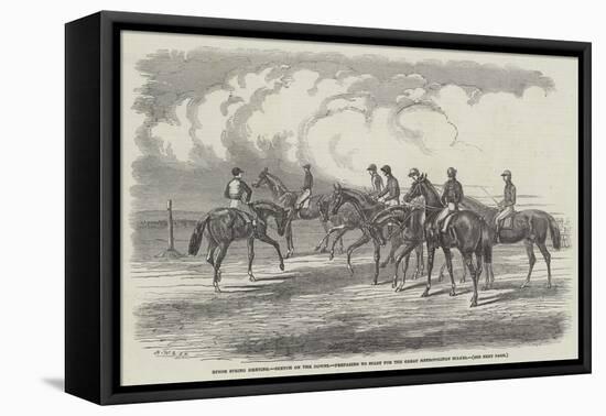 Epsom Spring Meeting, Sketch on the Downs, Preparing to Start for the Great Metropolitan Stakes-Harrison William Weir-Framed Premier Image Canvas