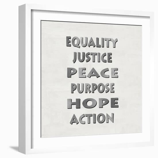 Equality Justice Peace-Jamie MacDowell-Framed Art Print