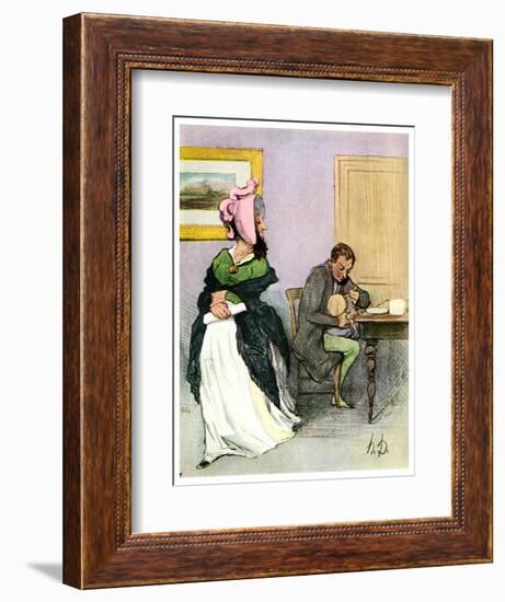 Equality of the Sexes: Les Bas Bleus, 19th Century-Honore Daumier-Framed Giclee Print