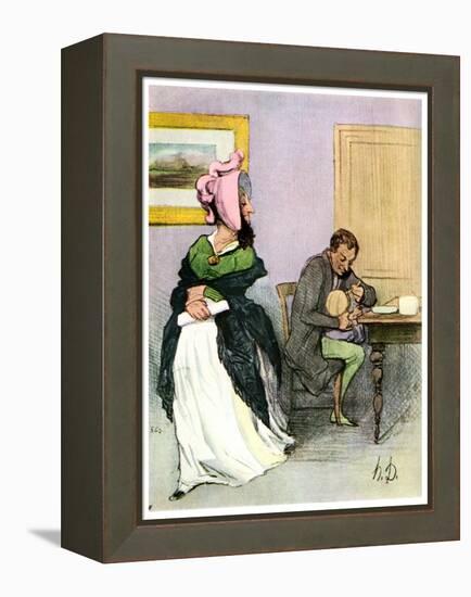 Equality of the Sexes: Les Bas Bleus, 19th Century-Honore Daumier-Framed Premier Image Canvas