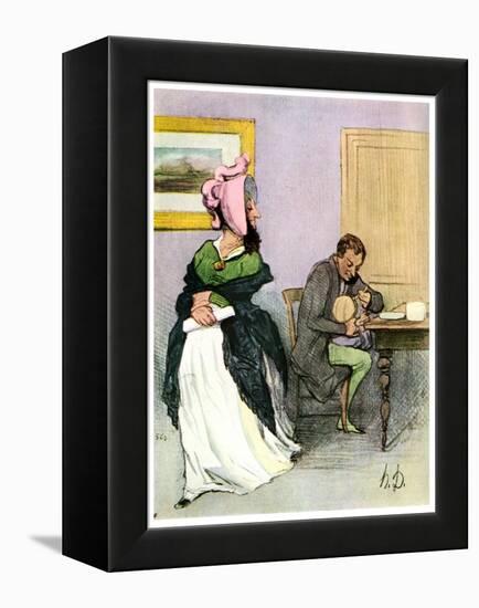 Equality of the Sexes: Les Bas Bleus, 19th Century-Honore Daumier-Framed Premier Image Canvas