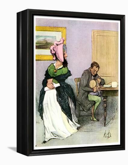 Equality of the Sexes: Les Bas Bleus, 19th Century-Honore Daumier-Framed Premier Image Canvas