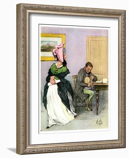 Equality of the Sexes: Les Bas Bleus, 19th Century-Honore Daumier-Framed Giclee Print