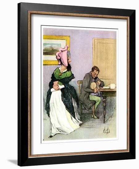 Equality of the Sexes: Les Bas Bleus, 19th Century-Honore Daumier-Framed Giclee Print