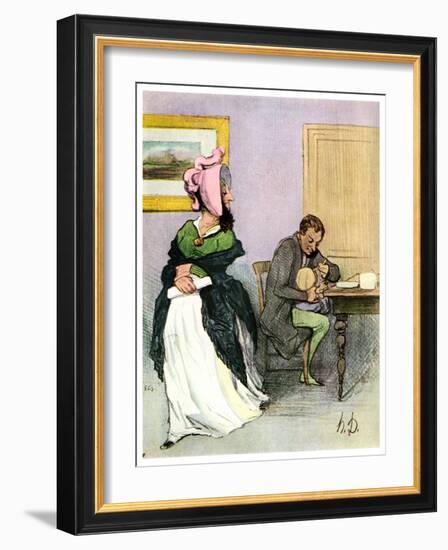 Equality of the Sexes: Les Bas Bleus, 19th Century-Honore Daumier-Framed Giclee Print