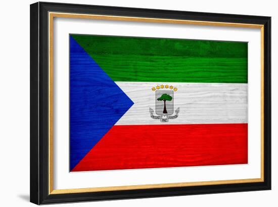 Equatorial Guinea Flag Design with Wood Patterning - Flags of the World Series-Philippe Hugonnard-Framed Premium Giclee Print