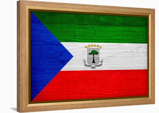 Equatorial Guinea Flag Design with Wood Patterning - Flags of the World Series-Philippe Hugonnard-Framed Stretched Canvas