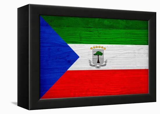 Equatorial Guinea Flag Design with Wood Patterning - Flags of the World Series-Philippe Hugonnard-Framed Stretched Canvas