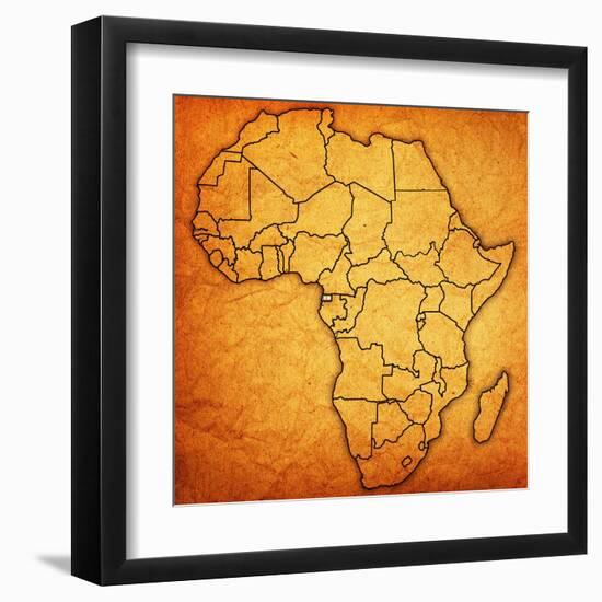 Equatorial Guinea on Actual Map of Africa-michal812-Framed Art Print