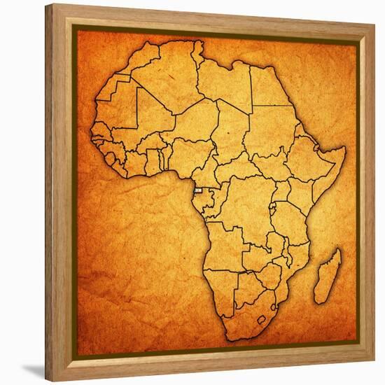 Equatorial Guinea on Actual Map of Africa-michal812-Framed Stretched Canvas