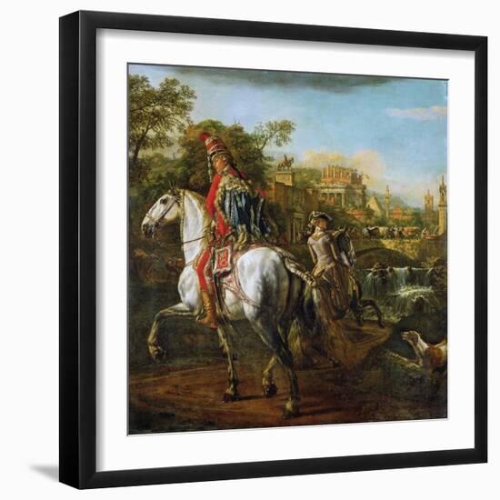 Equestrian Portrait of a Hussar Officer, 1773-Bernardo Bellotto-Framed Giclee Print