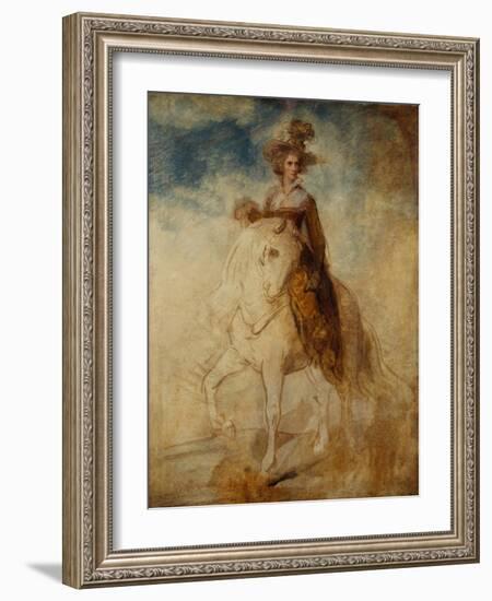 Equestrian Portrait of a Lady, Said to Be Lady Elizabeth Foster-Richard Cosway-Framed Giclee Print