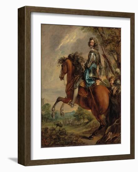 Equestrian Portrait of Albert, Duc D'arenberg, Prince of Barbonçon (1600-74), in Armour, with a Blu-Thomas Gainsborough-Framed Giclee Print