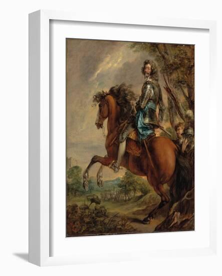 Equestrian Portrait of Albert, Duc D'arenberg, Prince of Barbonçon (1600-74), in Armour, with a Blu-Thomas Gainsborough-Framed Giclee Print