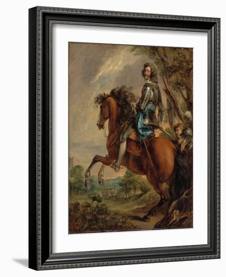 Equestrian Portrait of Albert, Duc D'arenberg, Prince of Barbonçon (1600-74), in Armour, with a Blu-Thomas Gainsborough-Framed Giclee Print