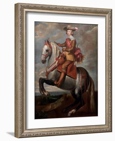 Equestrian Portrait of Cardinal-Infante Ferdinand of Austria-Caspar De Crayer-Framed Giclee Print