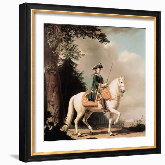 Equestrian Portrait of Catherine II (1729-96) the Great of Russia-Vigilius Erichsen-Framed Giclee Print