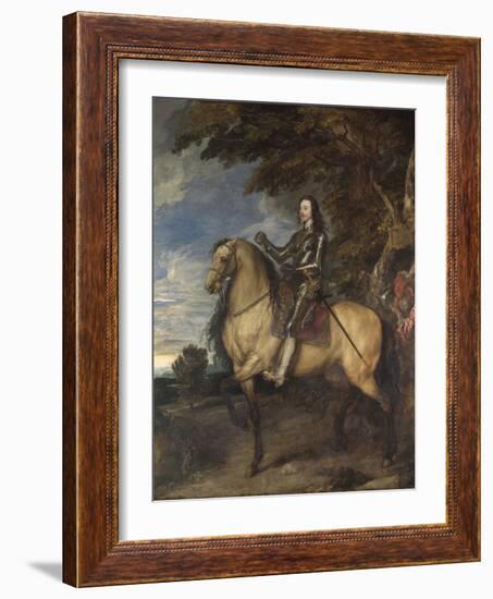 Equestrian Portrait of Charles I (1600-49) C.1637-38-Sir Anthony Van Dyck-Framed Giclee Print