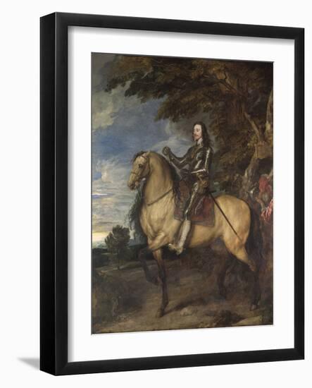 Equestrian Portrait of Charles I (1600-49) C.1637-38-Sir Anthony Van Dyck-Framed Giclee Print