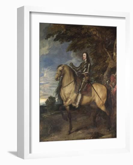 Equestrian Portrait of Charles I (1600-49) C.1637-38-Sir Anthony Van Dyck-Framed Giclee Print