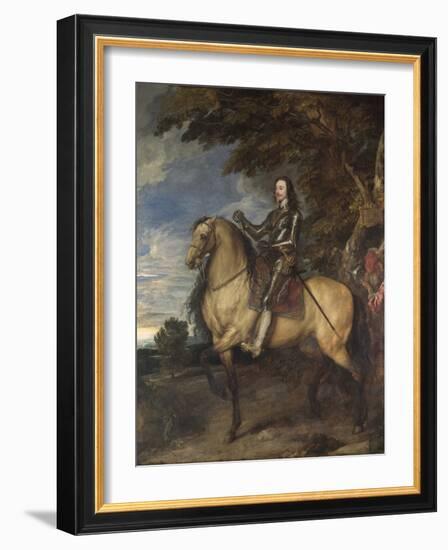 Equestrian Portrait of Charles I (1600-49) C.1637-38-Sir Anthony Van Dyck-Framed Giclee Print