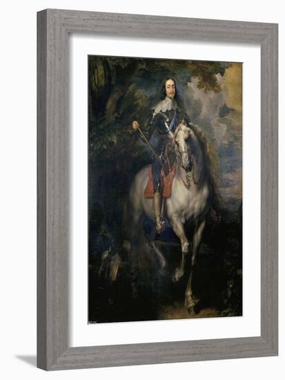 Equestrian Portrait of Charles I, 1635-40 (Oil on Canvas)-Anthony Van Dyck-Framed Giclee Print