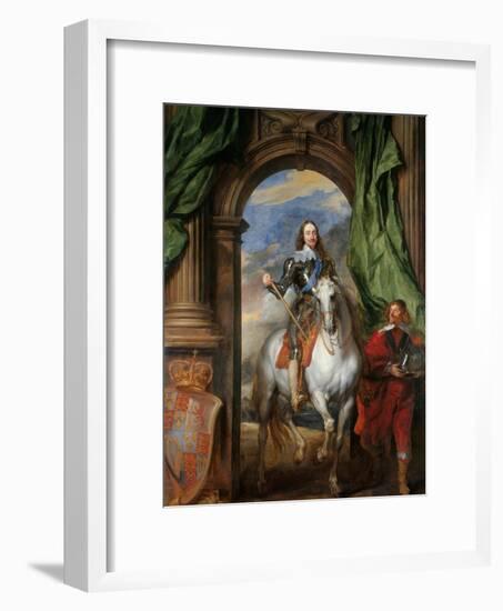 Equestrian Portrait of Charles I, King of England (1600-164) with M. De St Antoine, 1633-Sir Anthony Van Dyck-Framed Giclee Print