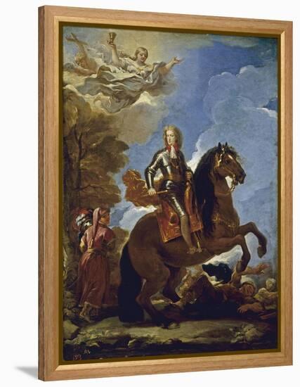 Equestrian Portrait of Charles II of Spain, before 1694-Luca Giordano-Framed Premier Image Canvas