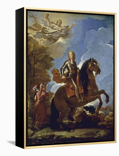 Equestrian Portrait of Charles II of Spain, before 1694-Luca Giordano-Framed Premier Image Canvas